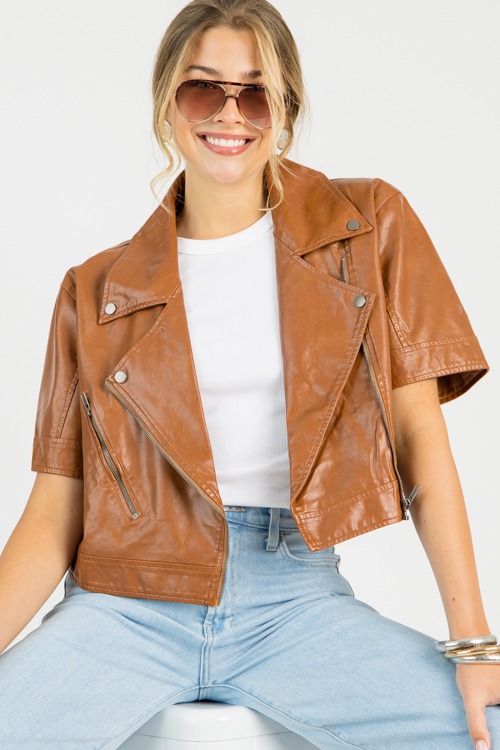Short Sleeve Leather Jacket, Co - 0808-50.jpg
