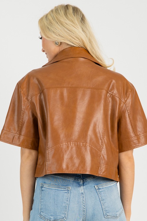 Short Sleeve Leather Jacket, Co - 0808-52.jpg