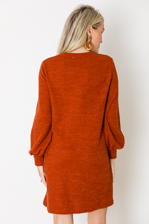 Candace Knit Dress, Rust
