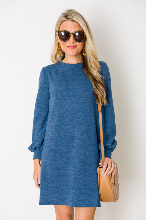 Candace Knit Dress, Teal Blue