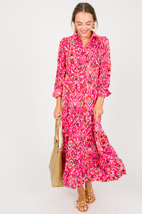 Alaina Abstract Maxi, Fuchsia