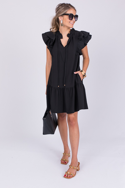 Tiffany Ruffle Dress, Black