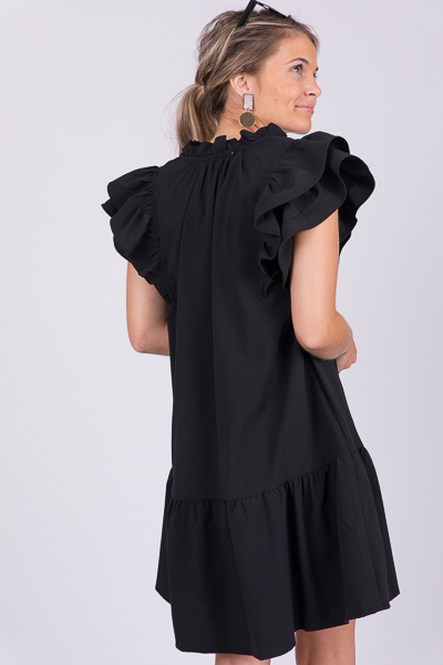 Tiffany Ruffle Dress, Black