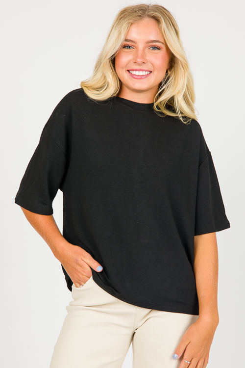 Mallory Knit Top, Black