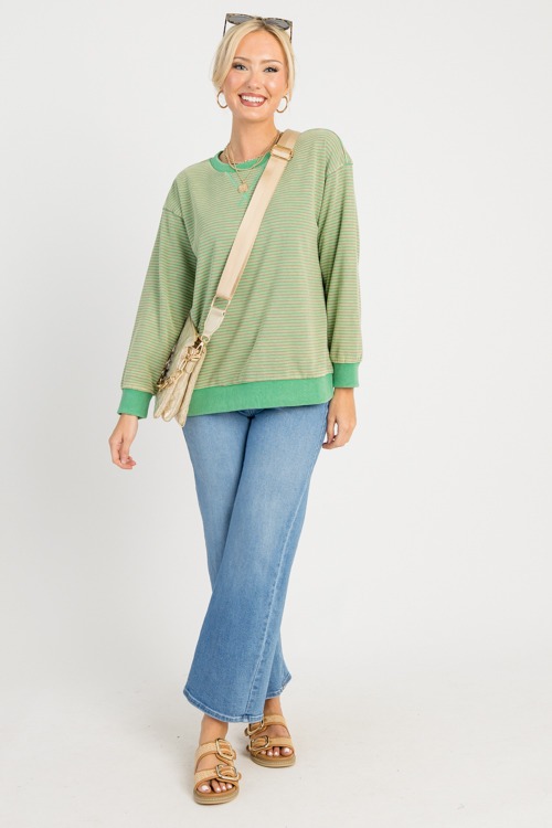 Washed Stripe Sweatshirt, Apple