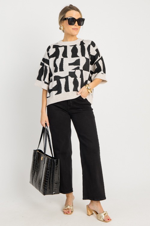Geometric Print Sweater, Black - 0811-68p.jpg