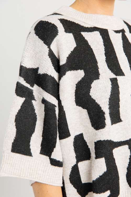 Geometric Print Sweater, Black - 0811-69h.jpg
