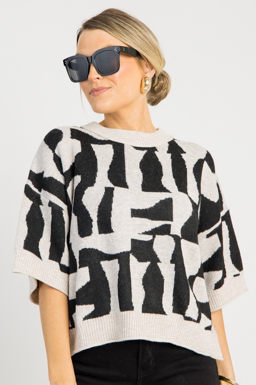 Geometric Print Sweater, Black - 0811-73.jpg