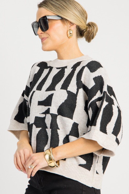 Geometric Print Sweater, Black - 0811-74.jpg