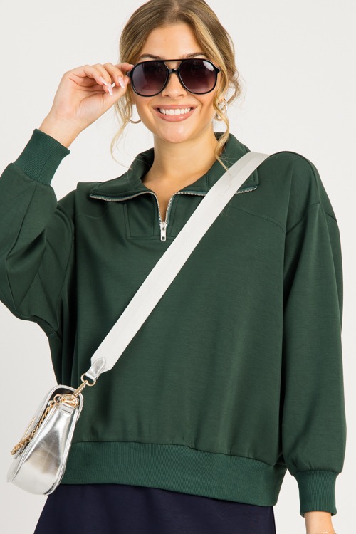 Quarter Zip Pullover, Sea Green