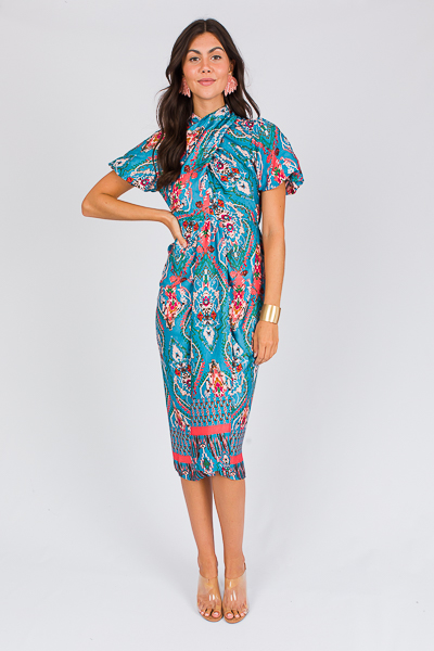 Shes Chic Midi, Teal