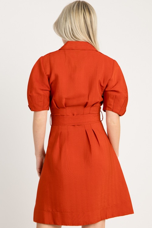 Belted Texture Dress, Amber - 0813-100.jpg
