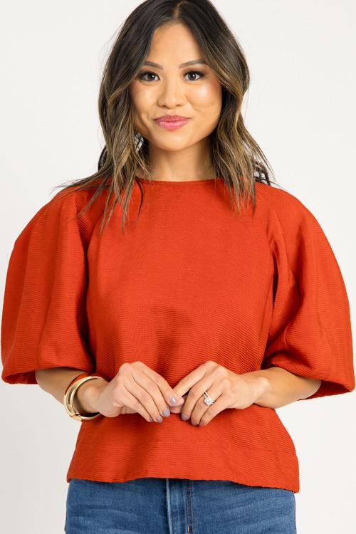 Solid Textured Blouse, Amber - 0813-123.jpg