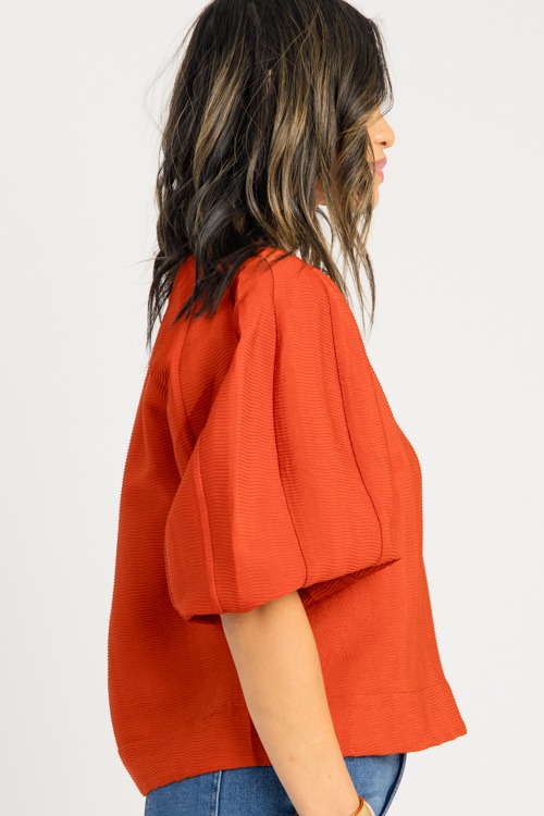 Solid Textured Blouse, Amber - 0813-124.jpg