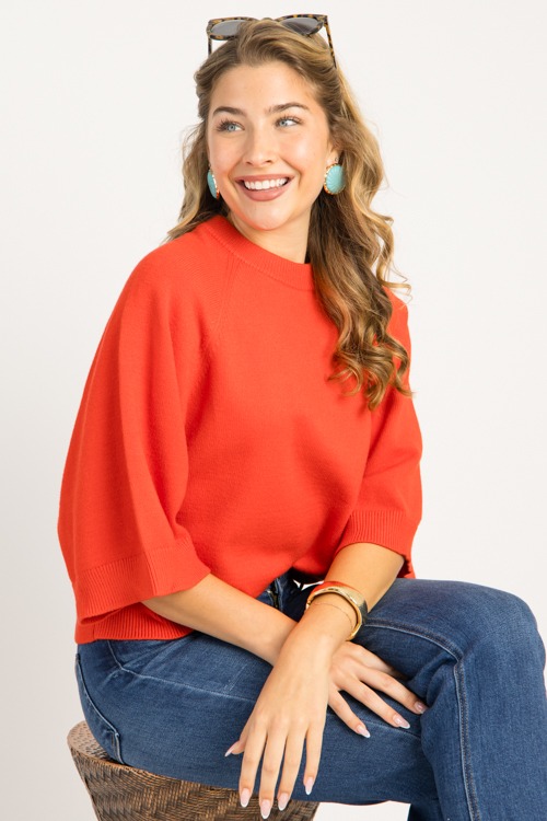 Lena Solid Sweater, Tomato Red - 0813-128p.jpg
