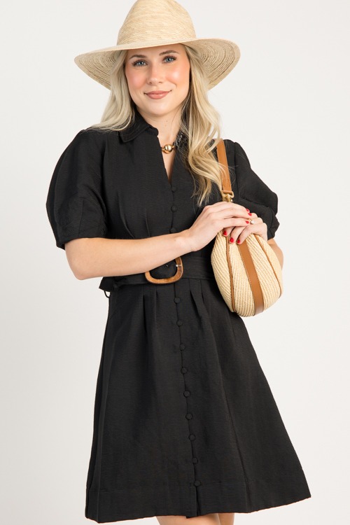 Belted Texture Dress, Black - 0813-13.jpg