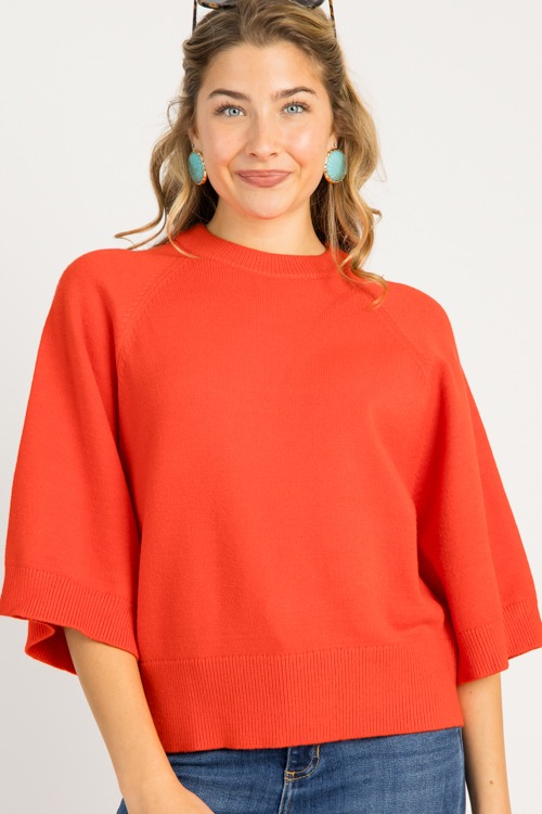 Lena Solid Sweater, Tomato Red - 0813-130.jpg