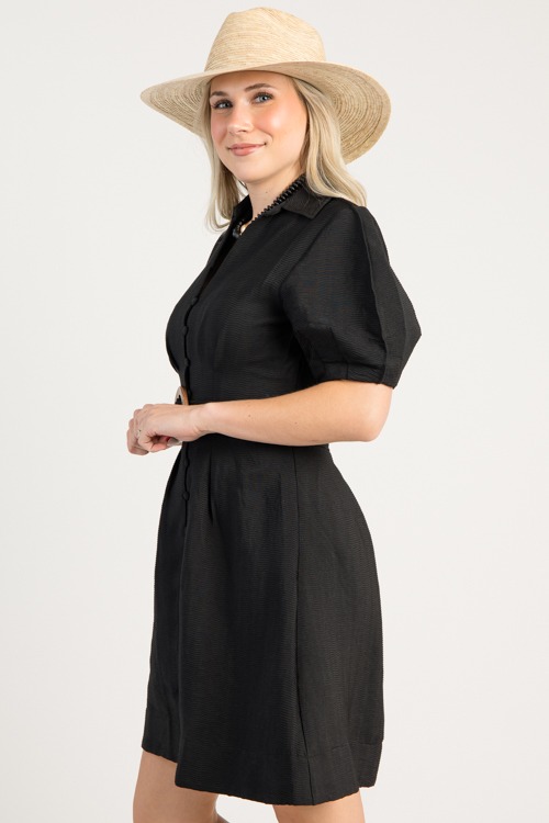 Belted Texture Dress, Black - 0813-14.jpg