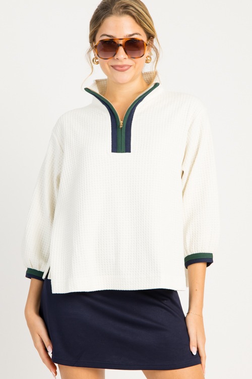 Texture Stripe Trim Pullover,Ec - 0813-3.jpg