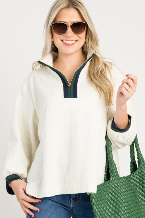Texture Stripe Trim Pullover,Ec - 0813-5.jpg