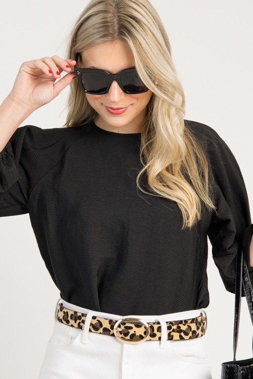 Solid Textured Blouse, Black - 0813-71p.jpg