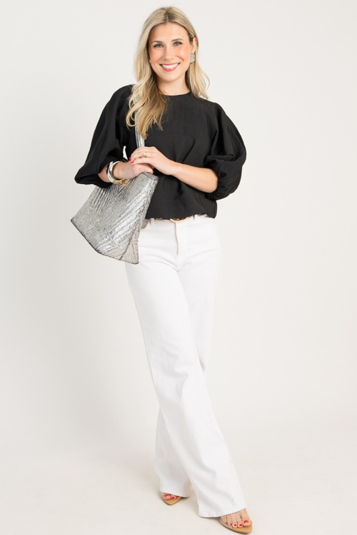 Solid Textured Blouse, Black - 0813-73.jpg