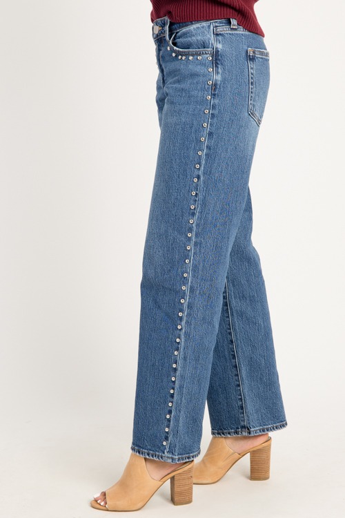 Studded Jeans, Dark Denim