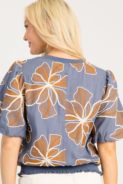 Floral Embroidery Top, Blue - 0814-191.jpg