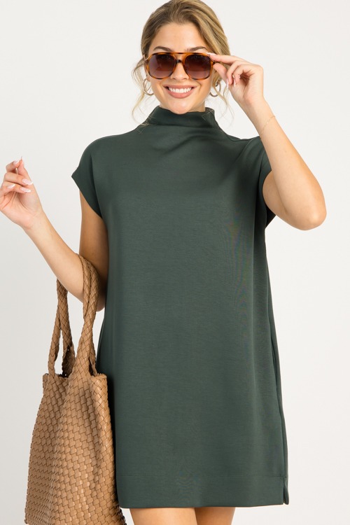 Divine Knit Dress, Dk. Green