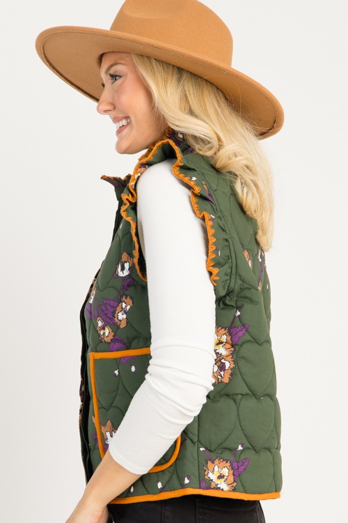 Floral Contrast Trim Vest, Oliv - 0815-115.jpg