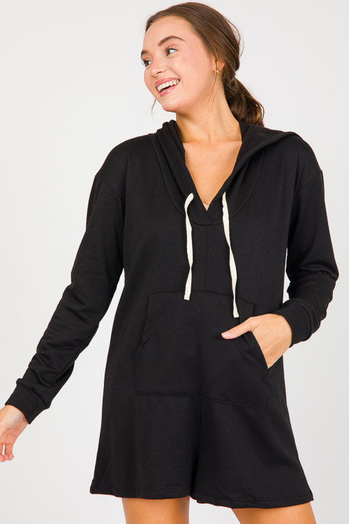 Hoodie Romper, Black