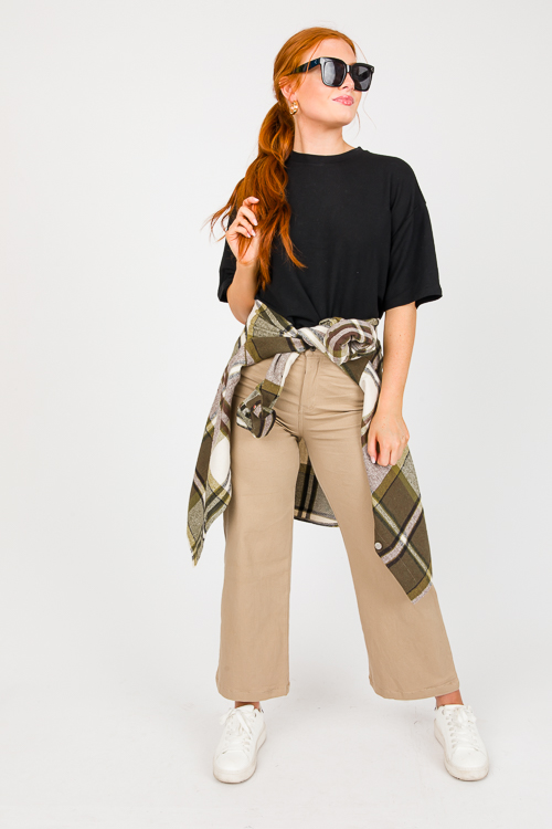Briana Plaid Shacket, Olive