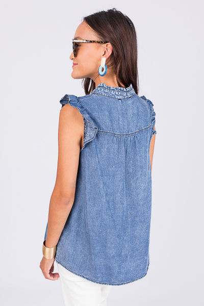 Dallas Denim Ruffle Top,