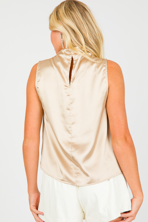 Cream satin cheap tank top