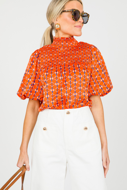 Silky Chain Print Top