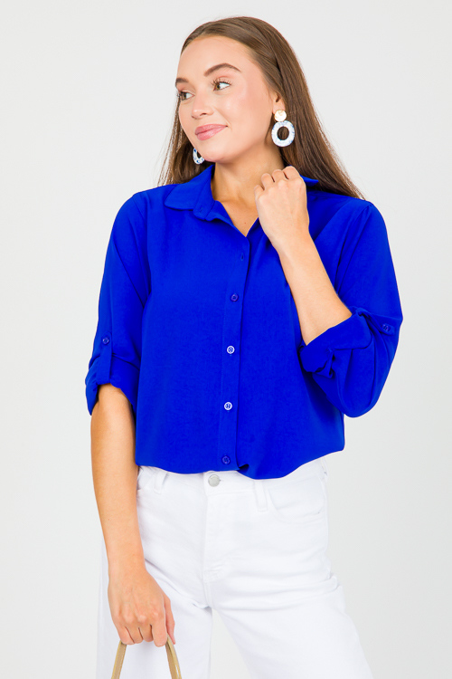 Tab Sleeve Shirt, Royal