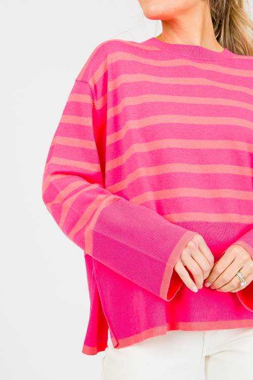 Bright striped outlet sweater