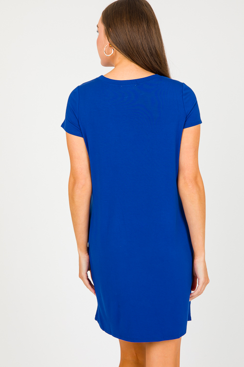 Jersey T-Shirt Dress, Navy - SALE - The Blue Door Boutique