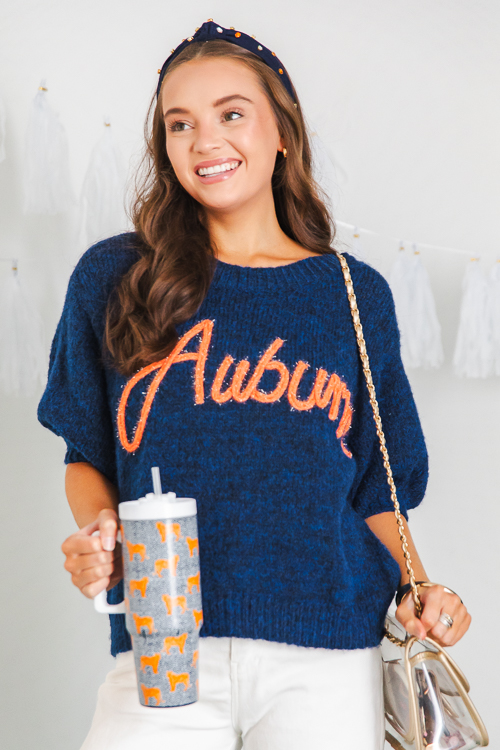 Krista Headband, Navy/Orange