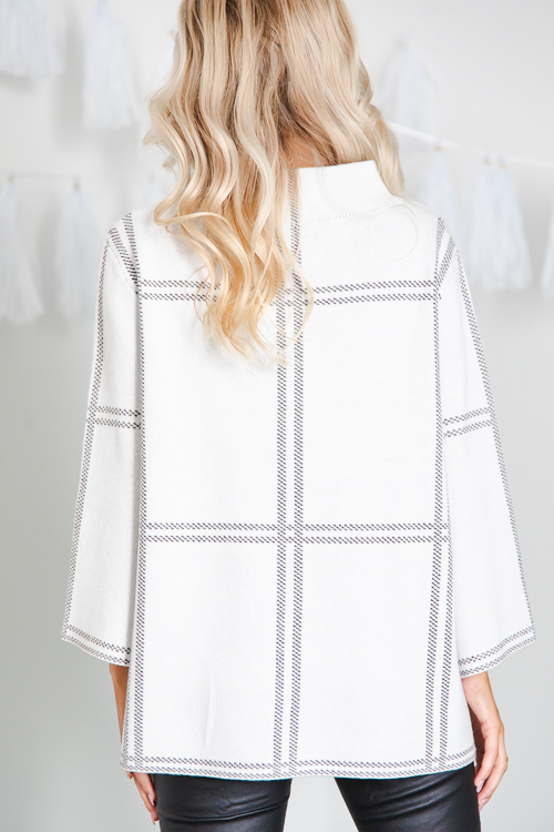 Audrey Sweater, White Check