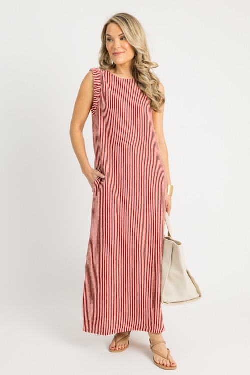 Julia Striped Maxi, Red/Cream