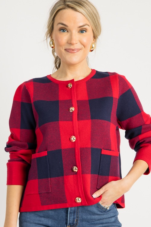 Check Button Cardigan, Red - 0818.50.jpg