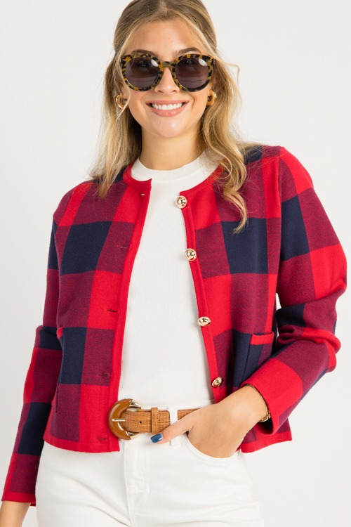 Check Button Cardigan, Red - 0818.52.jpg