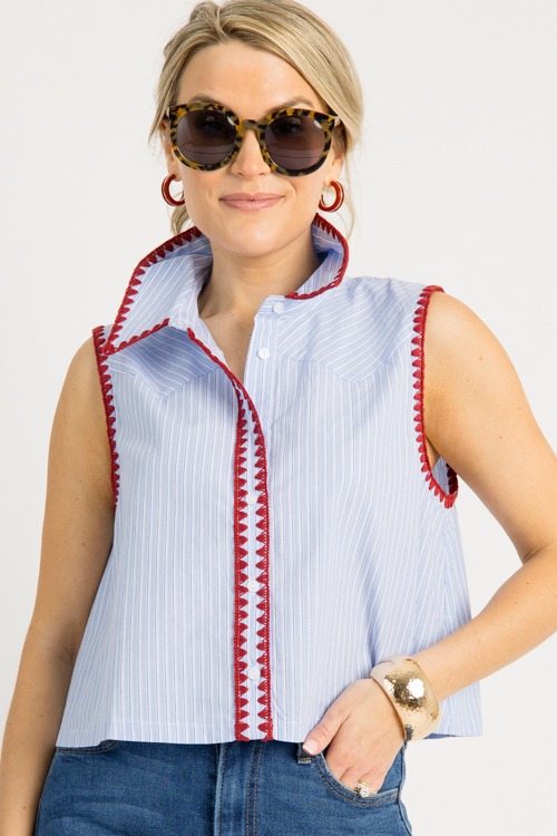 Trim Stitch Stripe Shirt, Blue - 0818.96.jpg