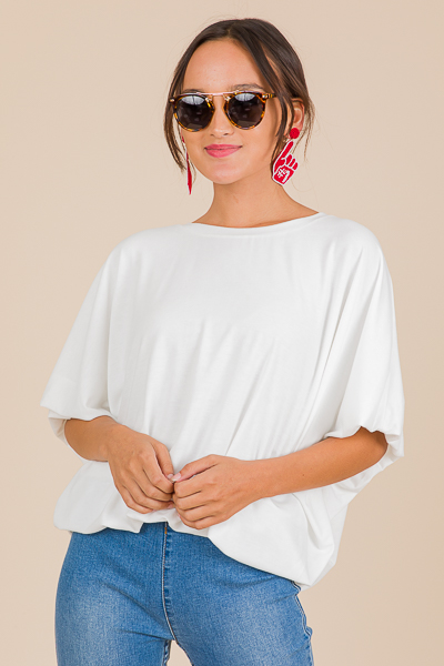 Stretchy Bubble Top, Off White
