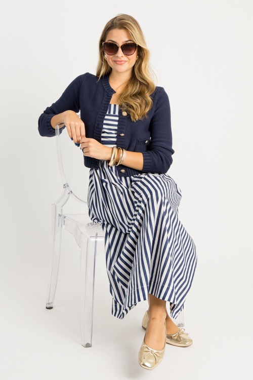 Katrina Striped Midi, Navy