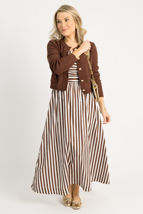 Katrina Striped Midi, Brown
