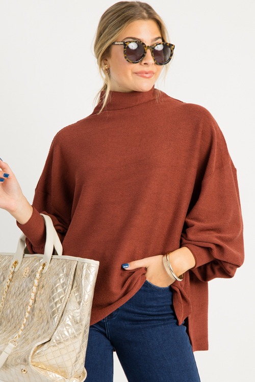 Cade Mock Neck Pullover, Sienna