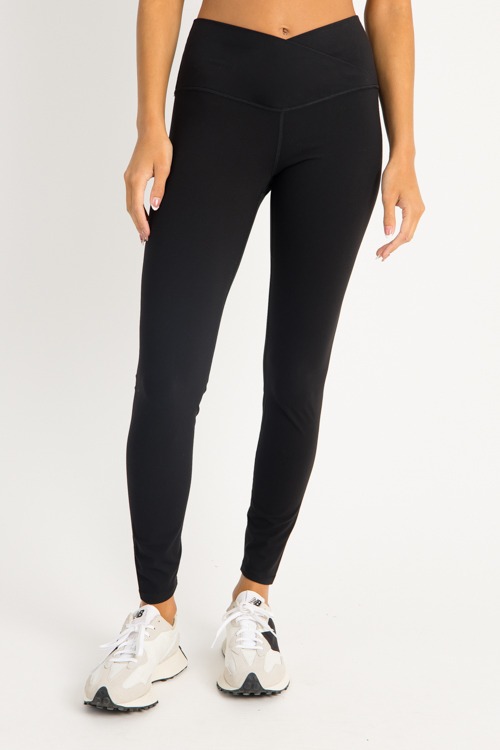 High Rise Crossover Leggings, Black