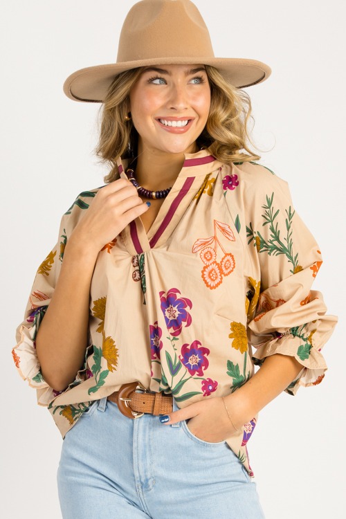 Vickie Floral Top, Tan Mix - 0820-136.jpg